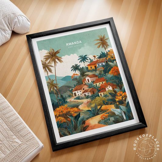 Rwanda East Africa Tropical travel poster – view 2