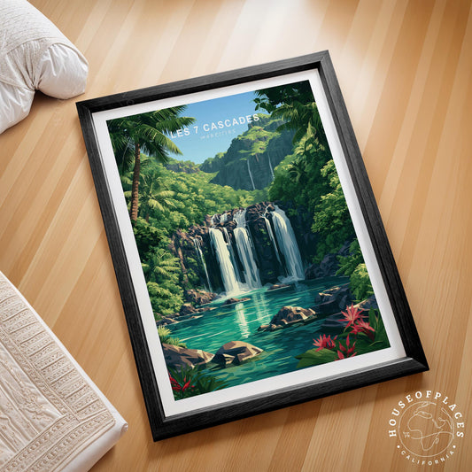 Les 7 Cascades travel poster – view 2