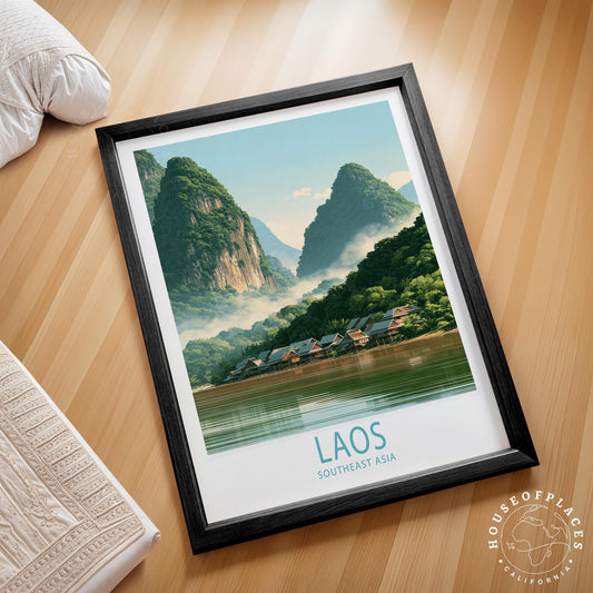 Laos travel poster – view 2