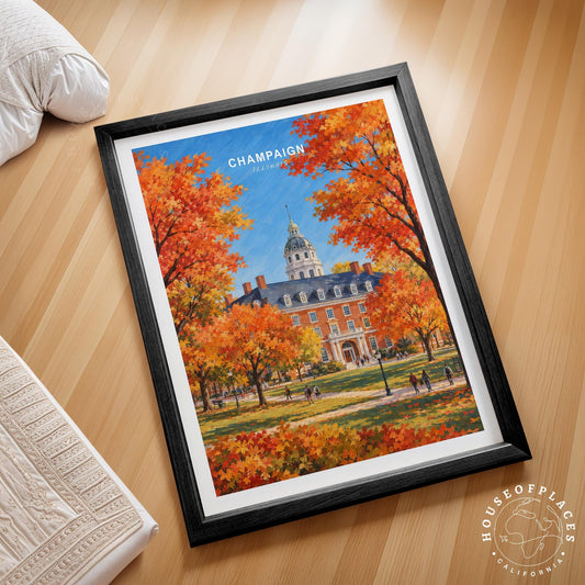 Champaign travel poster – view 2