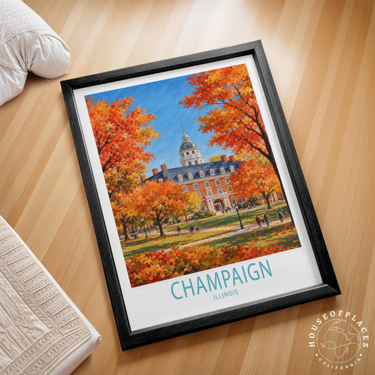 Champaign travel poster – view 2