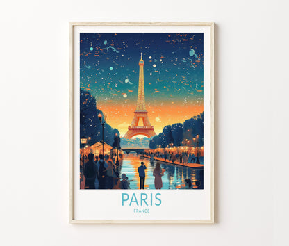 Paris Travel Poster – Eiffel Tower Wall Art Print