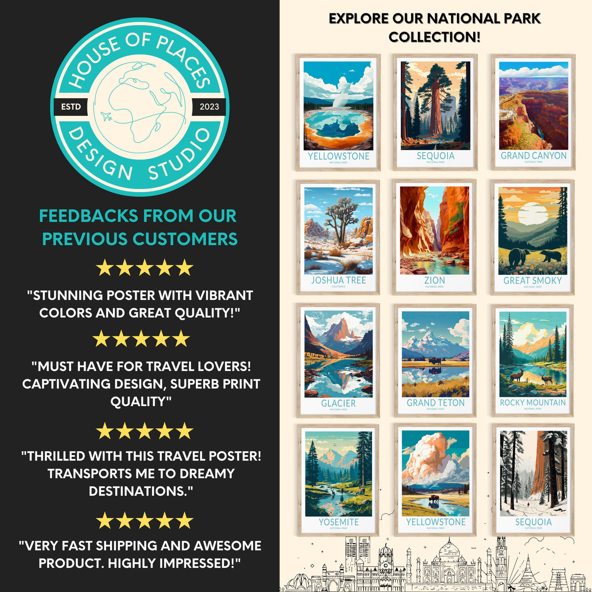 Set of 3 Bundle travel poster – view 7