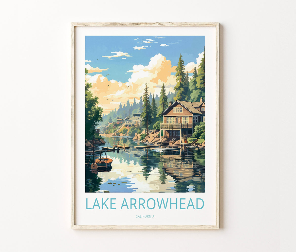 Lake Arrowhead Travel Poster – California Wall Art Print