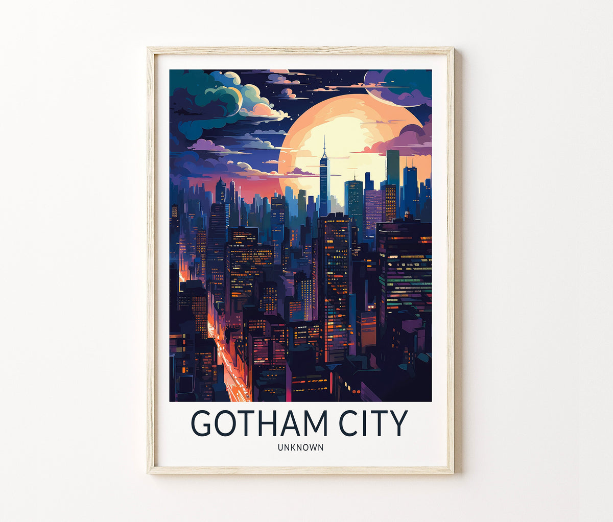 Gotham City Travel Poster – Fiction Wall Art Print