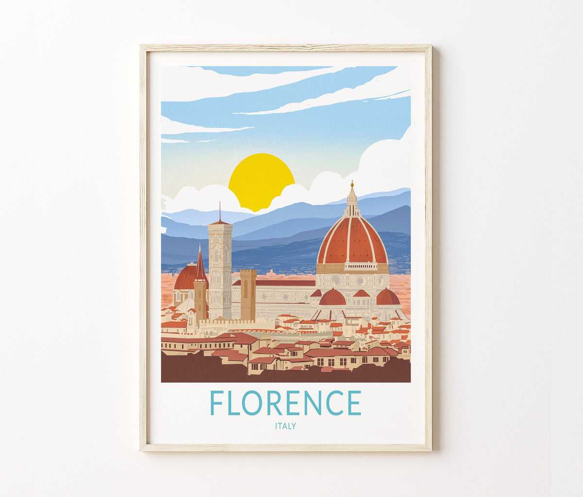 Florence Travel Poster – Italy Wall Art Print