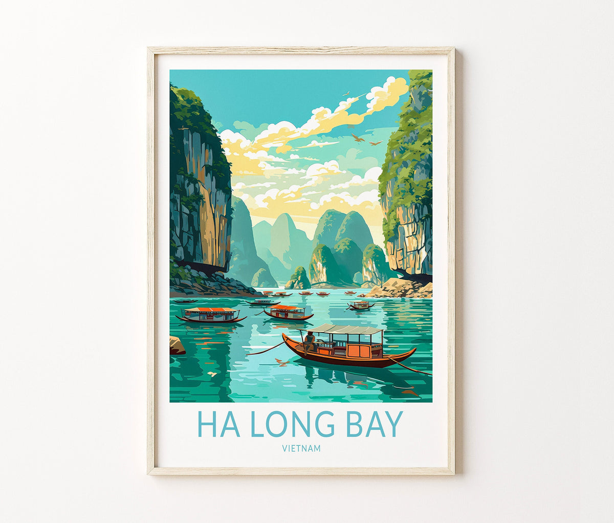 Ha Long Bay Travel Poster – Vietnam Wall Art Print