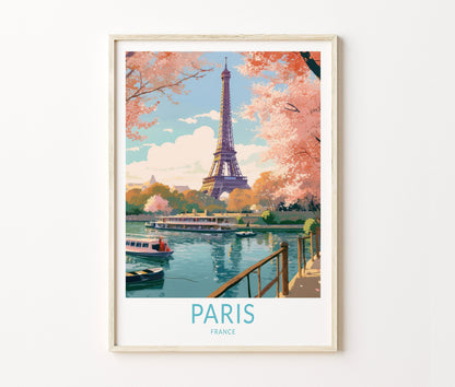 Paris Travel Poster – Eiffel Tower Wall Art Print