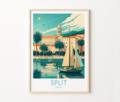 Split Travel Poster – Croatia Wall Art Print