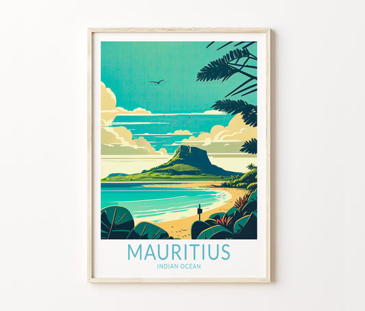 Mauritius Travel Poster – Indian Ocean Wall Art Print
