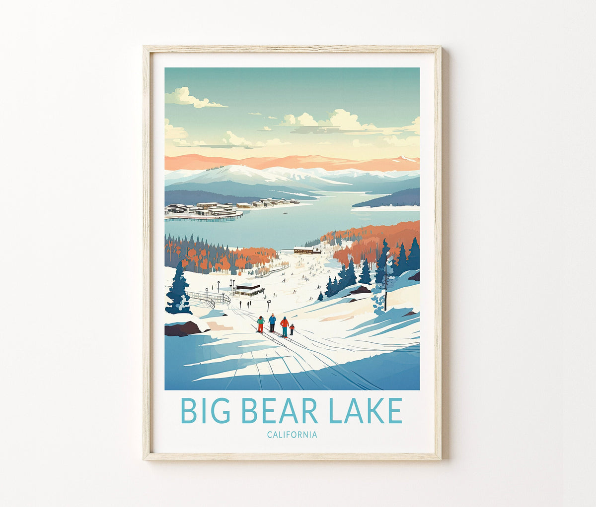 Big Bear Lake Travel Poster – Winter Ski Wall Art Print
