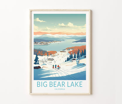 Big Bear Lake Travel Poster – Winter Ski Wall Art Print