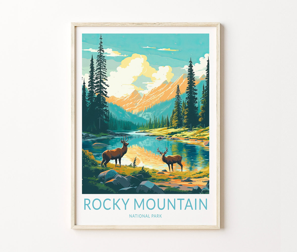 Rock Mountain National Park Travel Poster – Parks Wall Art Print
