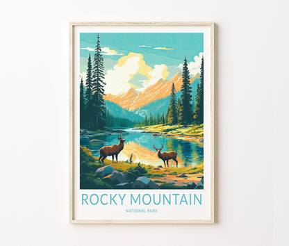 Rock Mountain National Park Travel Poster – Parks Wall Art Print