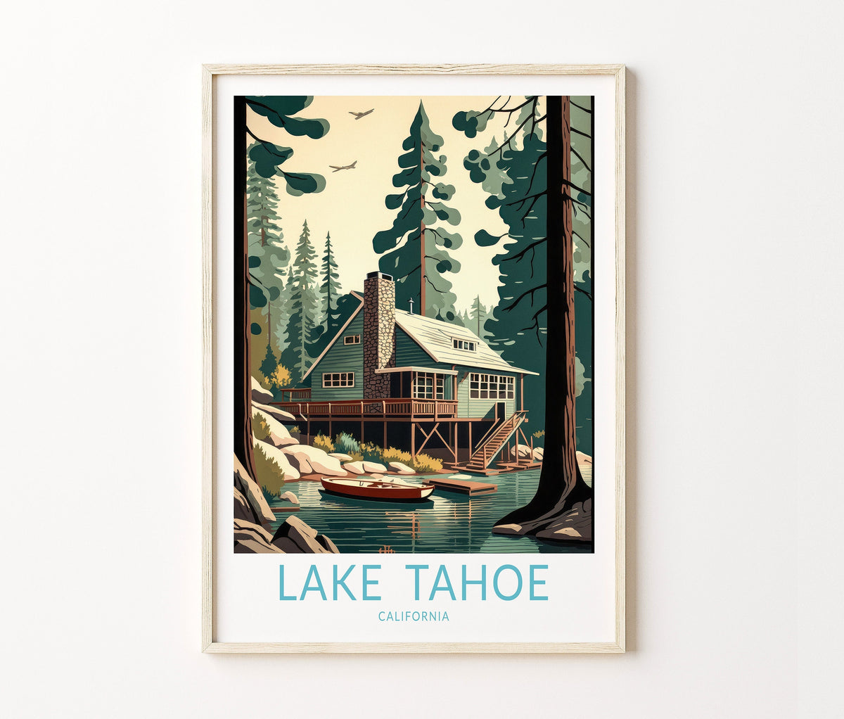 Lake Travel Poster – Cabin Wall Art Print