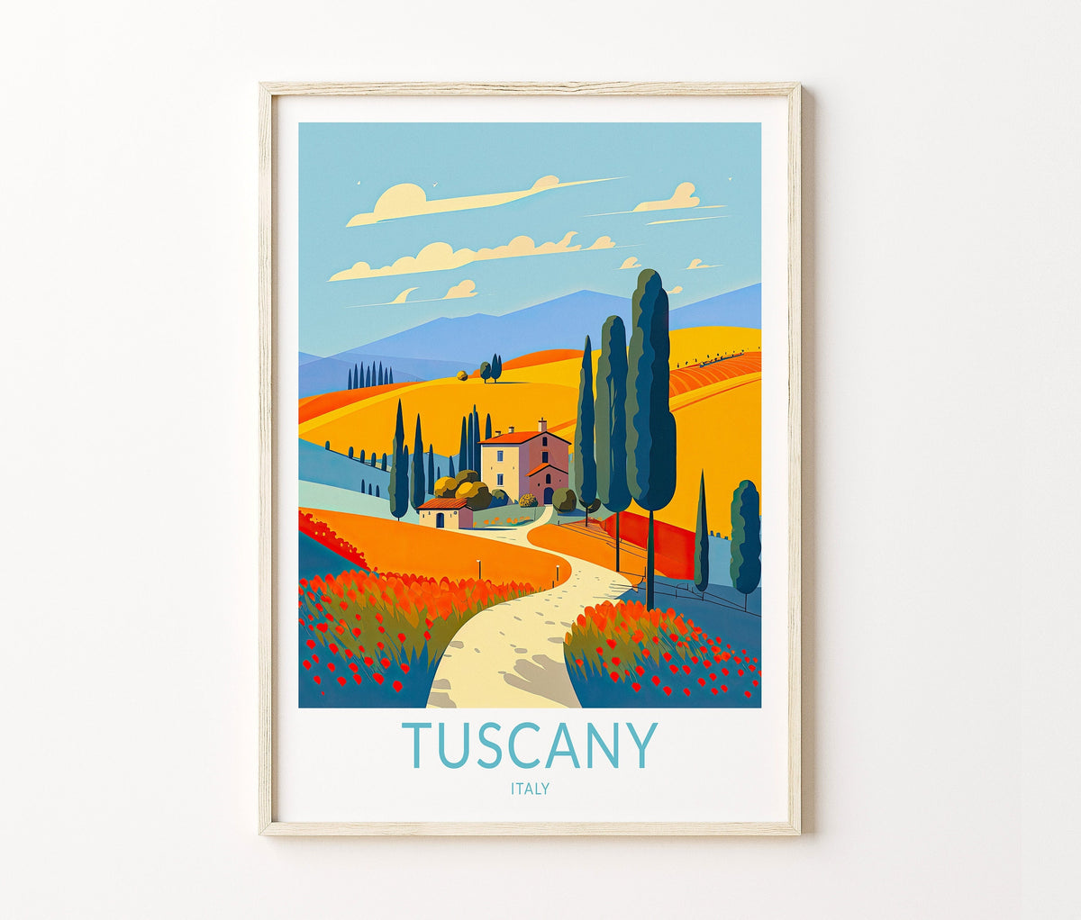 Tuscany Travel Poster – Italy Wall Art Print