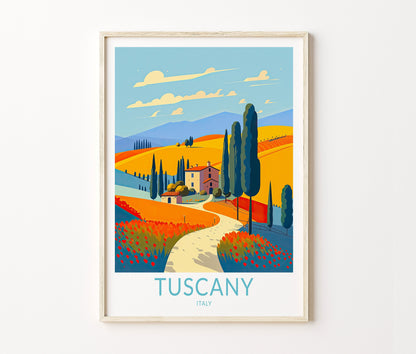 Tuscany Travel Poster – Italy Wall Art Print