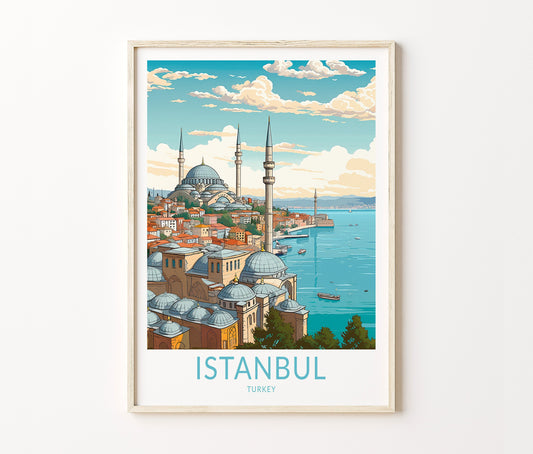 Istanbul Travel Poster – Artwork Wall Art Print