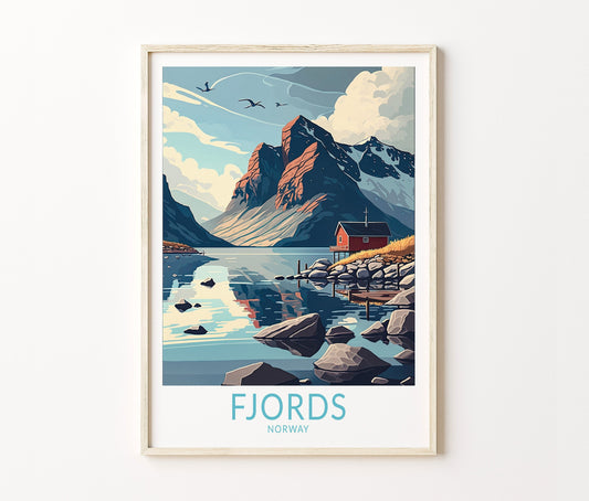 Fjords Travel Poster – Trendy Wall Art Print