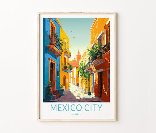 Mexico City Travel Poster – Mexico Wall Art Print