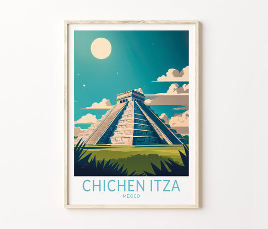 Chichen Itza Travel Poster – City Gallery Wall Art Print
