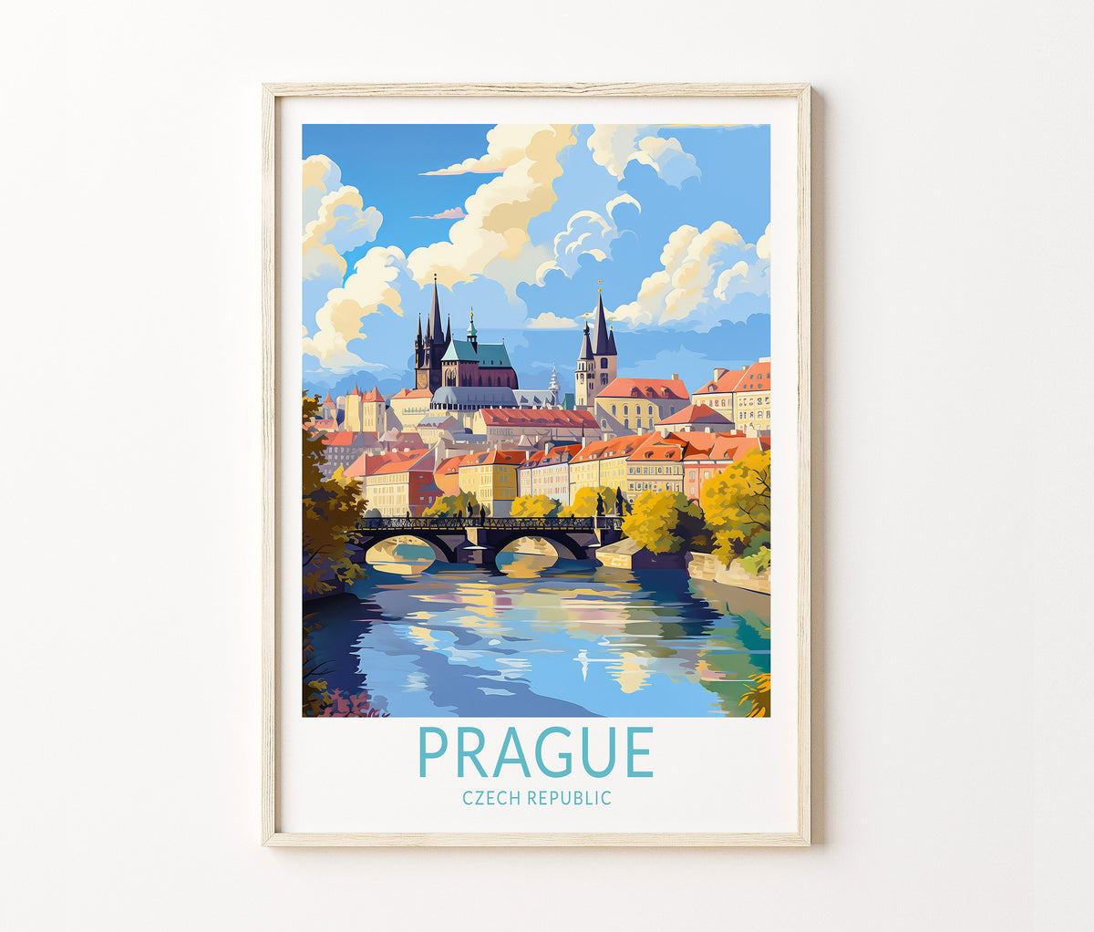 Prague Travel Poster – Czechia Wall Art Print