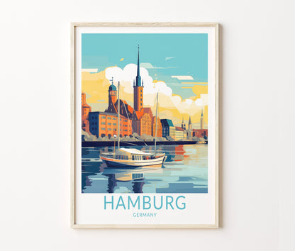 Hamburg Travel Poster – Décor Wall Art Print