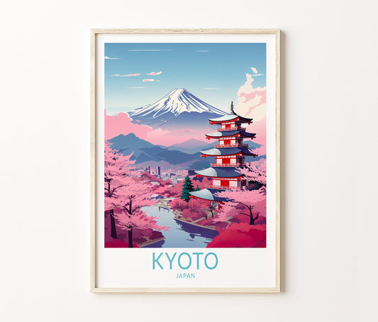 Kyoto Travel Poster – Fuji Wall Art Print