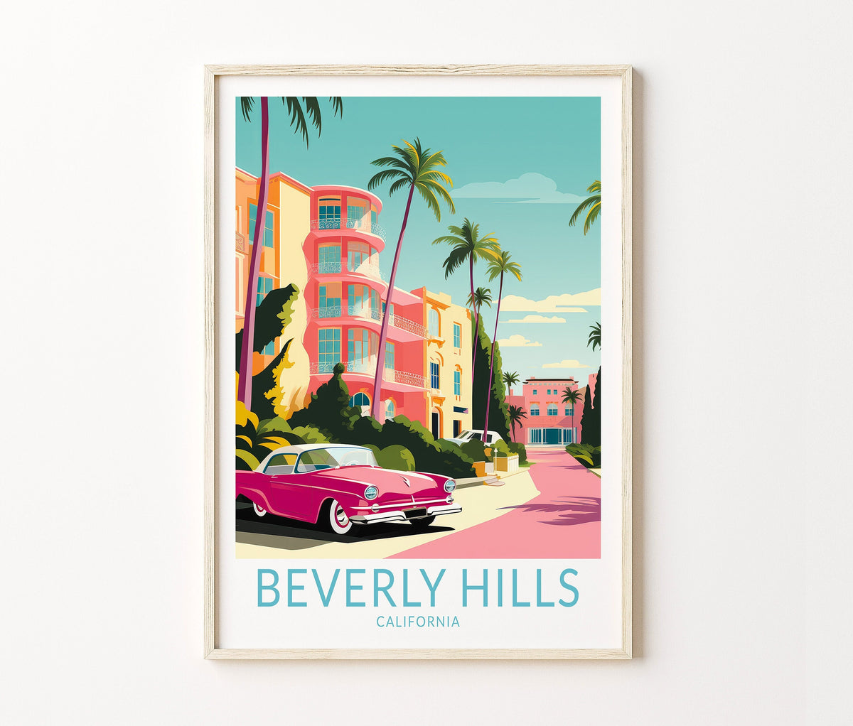 Beverly Hills Travel Poster – Los Angeles Décor Wall Art Print