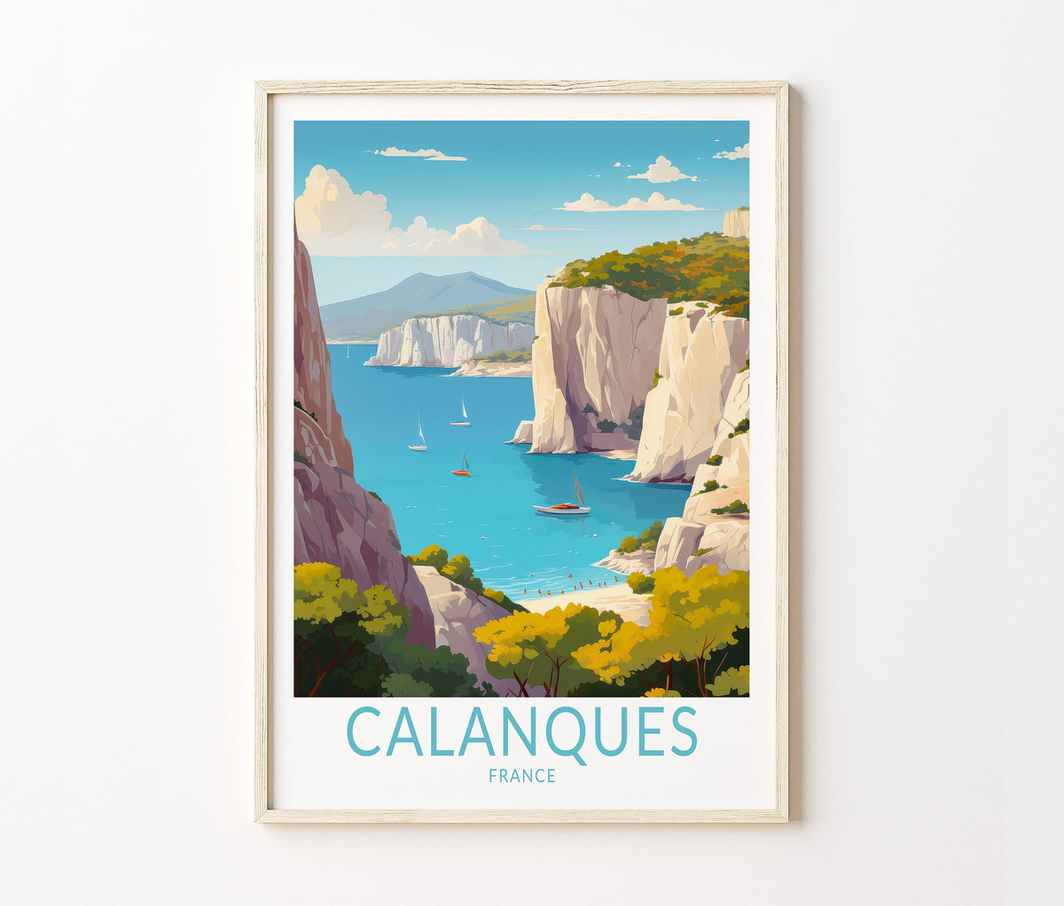 Calanques Travel Poster – French Riviera Wall Art Print
