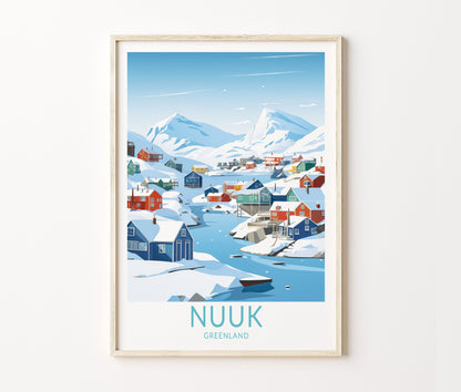 Nuuk Travel Poster – Visit Wall Art Print