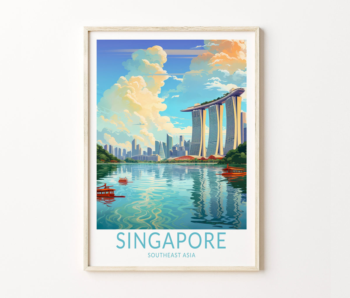 Singapore Asia Travel Poster – Southeast Wall Art Print