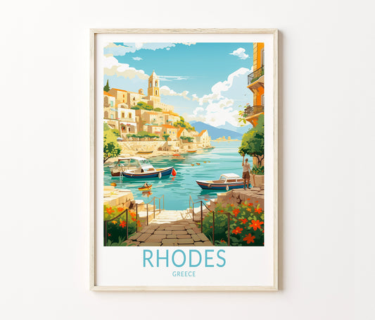 Rhodes Travel Poster – Greece Wall Art Print