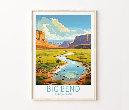 Big Bend National Park Travel Poster – Brewster County Wall Art Print