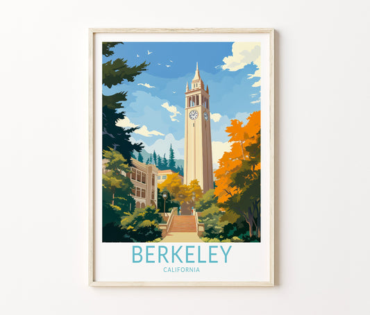 Berkeley University Travel Poster – Campus Wall Art Print