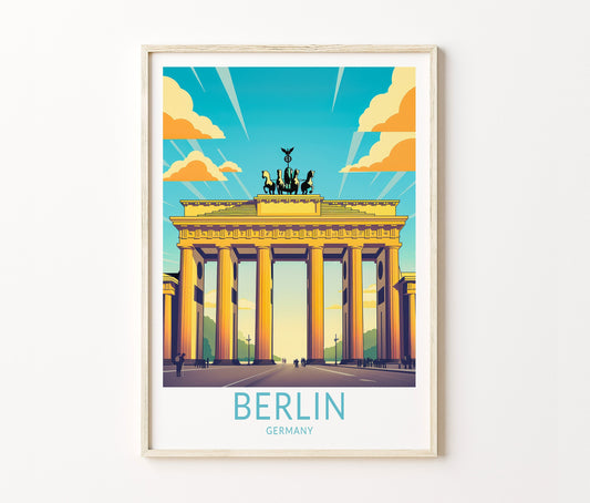 Berlin Brandenburg Gate Travel Poster – Germany Wall Art Print