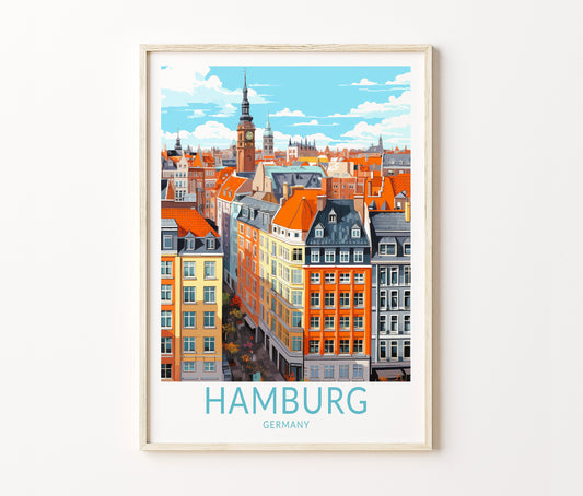 Hamburg Travel Poster – Germany Wall Art Print