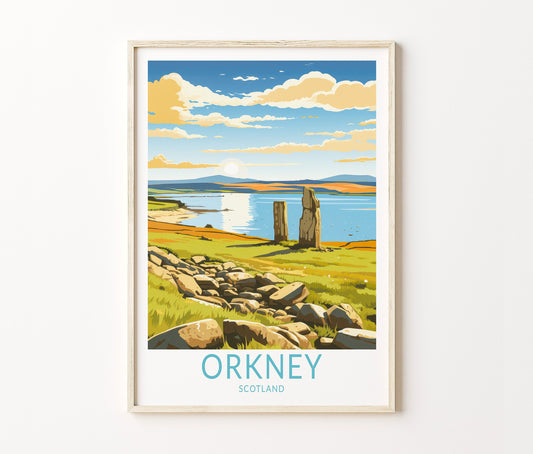 Orkney Travel Poster – Isle Lewis Island Wall Art Print