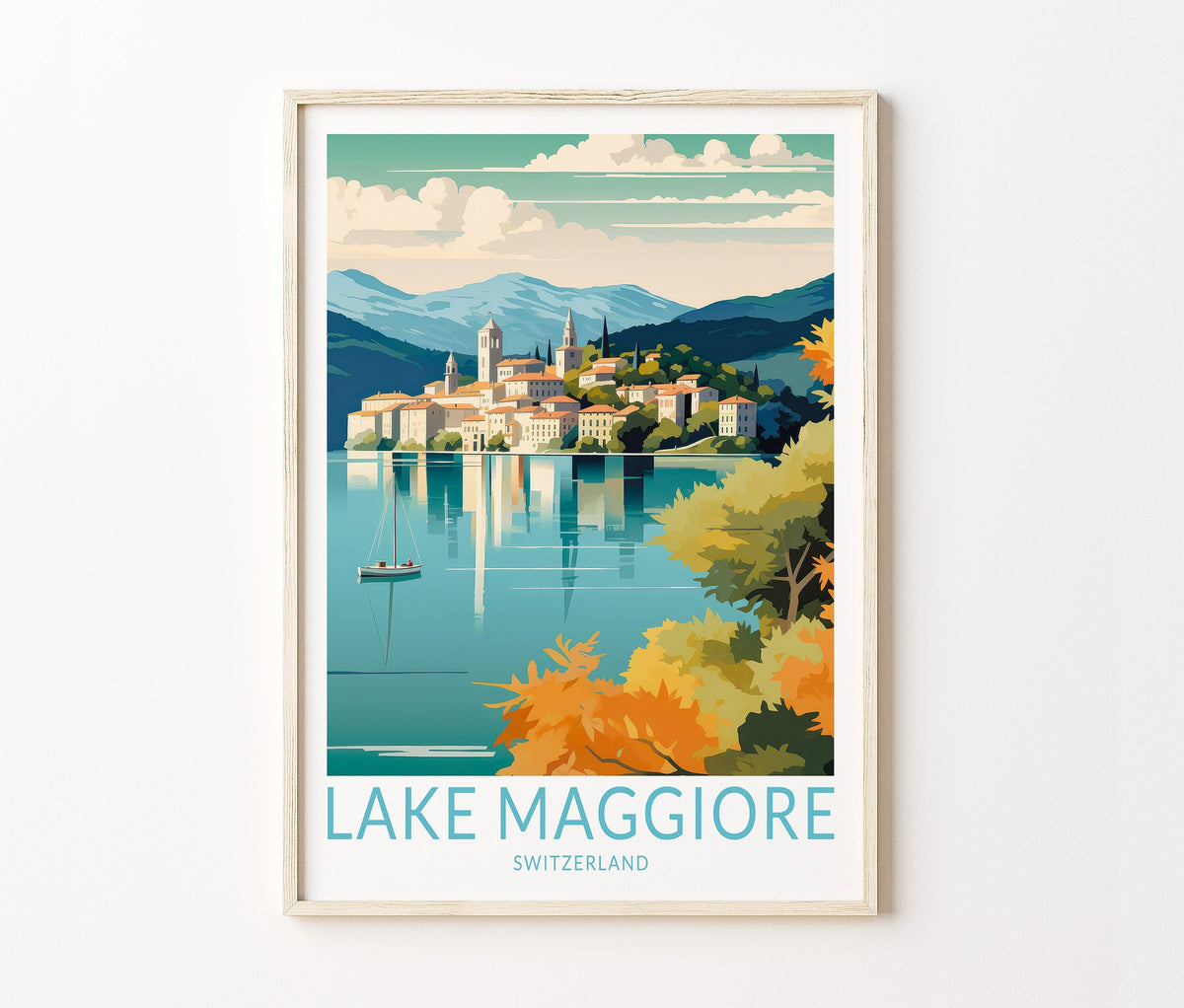 Lake Maggiore Travel Poster – Lakes Wall Art Print