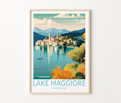 Lake Maggiore Travel Poster – Lakes Wall Art Print