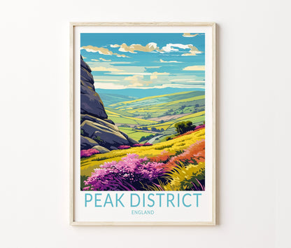 Peak District National Park Travel Poster – United Kingdom Wall Art Print