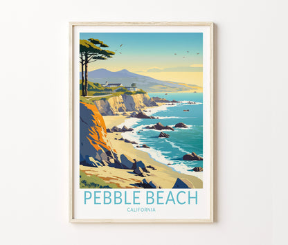 Pebble Beach Travel Poster – Monterey Wall Art Print