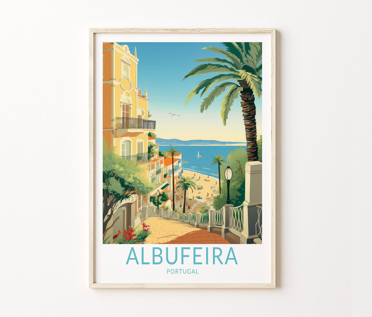 Albufeira Travel Poster – Portugal Wall Art Print