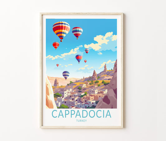Cappadocia Turkey City Travel Poster – Turkey Wall Art Print