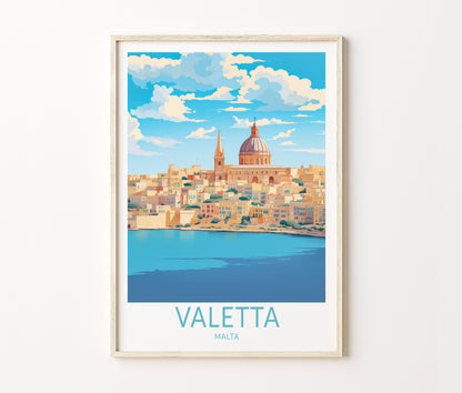 Valletta Travel Poster – Malta Wall Art Print