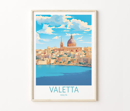 Valletta Travel Poster – Malta Wall Art Print