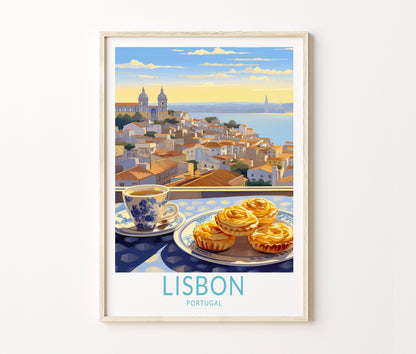 Lisbon Travel Poster – Train Wall Art Print