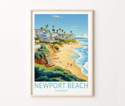 Newport Beach Travel Poster – California Wall Art Print
