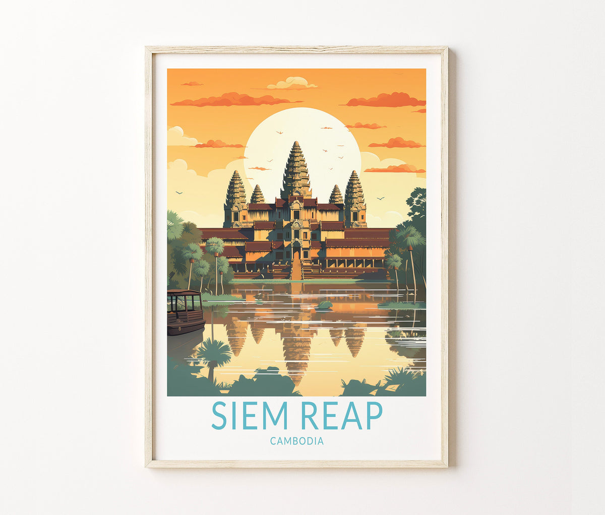 Siem Reap Travel Poster – Décor Wall Art Print