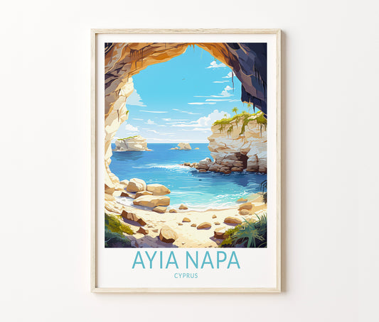 Ayia Napa Travel Poster – Cyprus Wall Art Print
